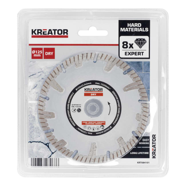 Kutteskive diamant tørr proff 125 mm Kreator