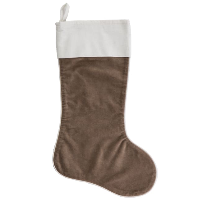 Julestrømpe Stemning velour beige