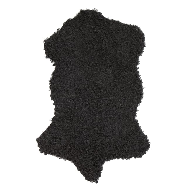 Skinn Ulla m/fuskepels sort 60x90 cm