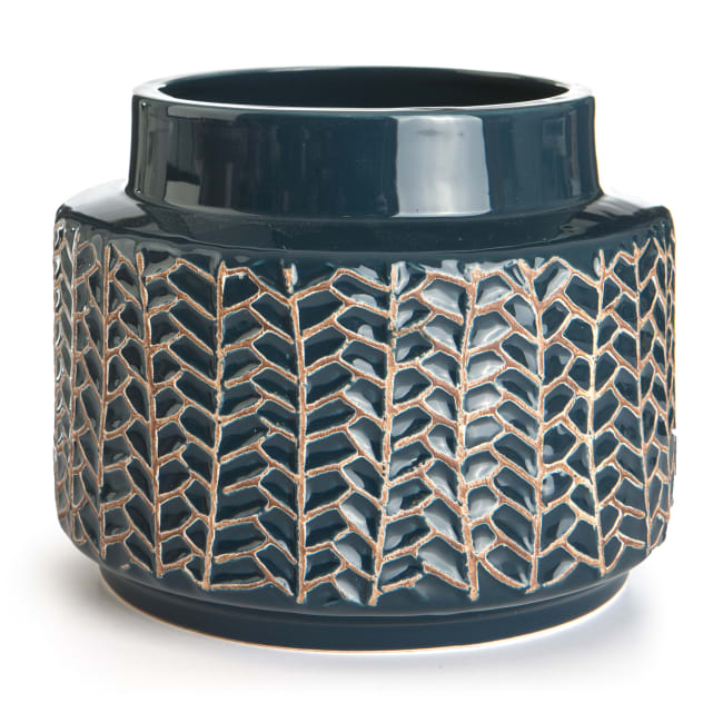 Potte Strå blå 14 cm