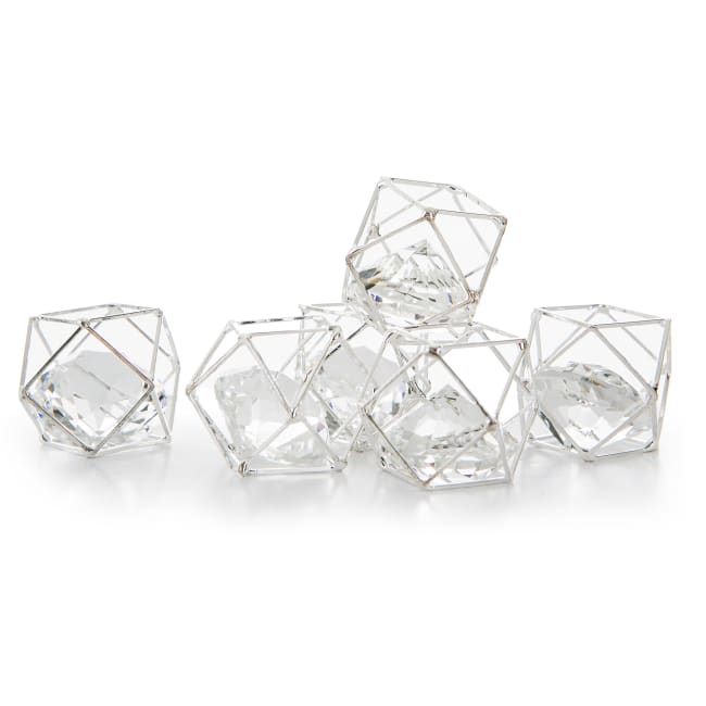 Dekorkube Brilliant 6 pk sølv 2,5 cm