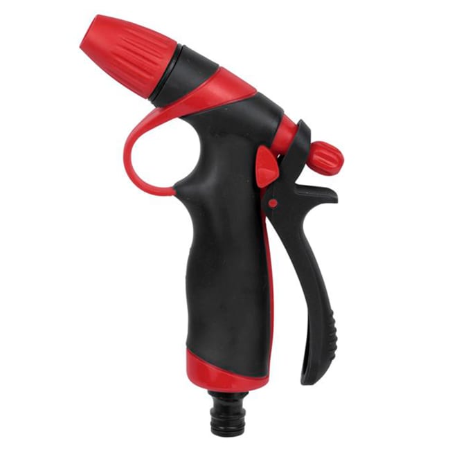 Vanningspistol justerbar med plast dyse rød sort