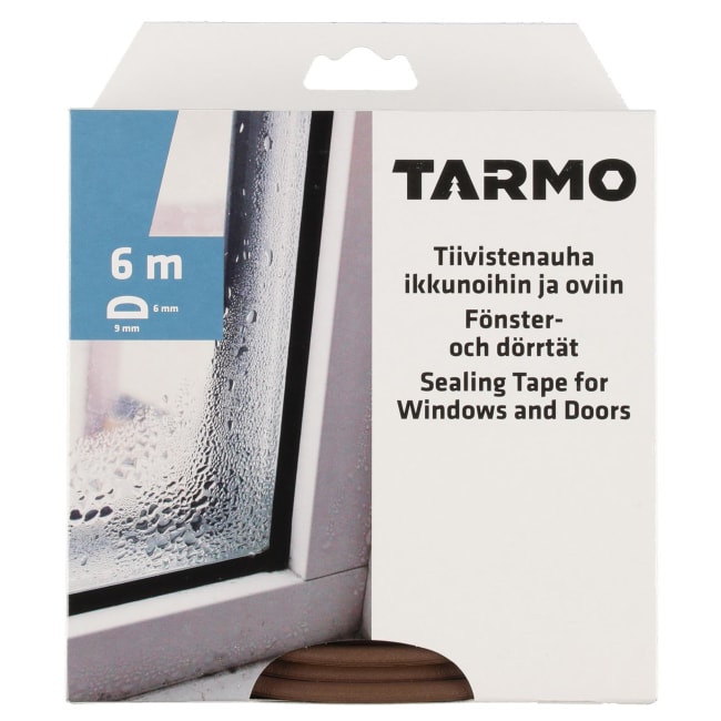 Tetningslist D-profil brun 9x6mm