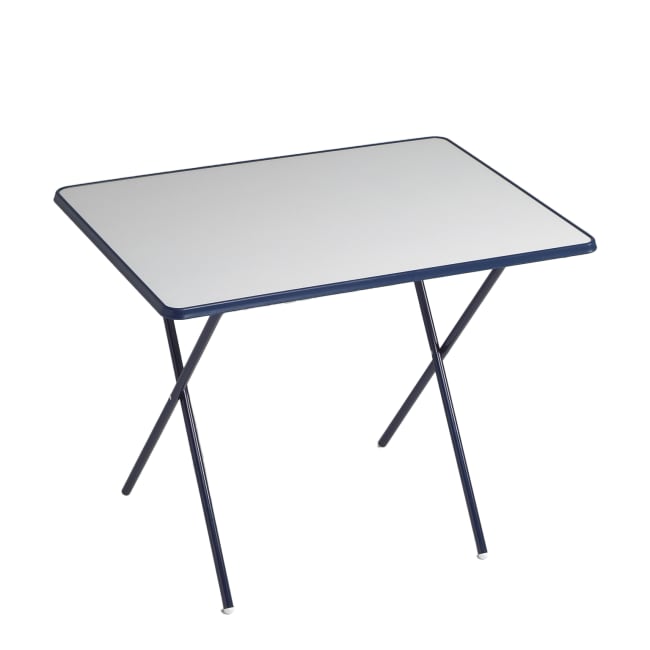 Campingbord hvit/blå 80x60cm