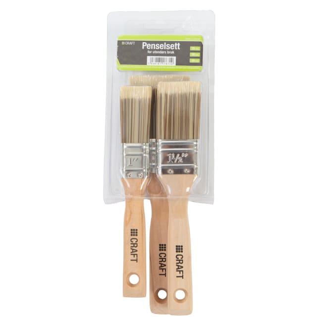 Malepensel sett 3 pk pensler fasade