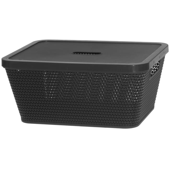 Oppbevaringsboks med lokk M antrasitt