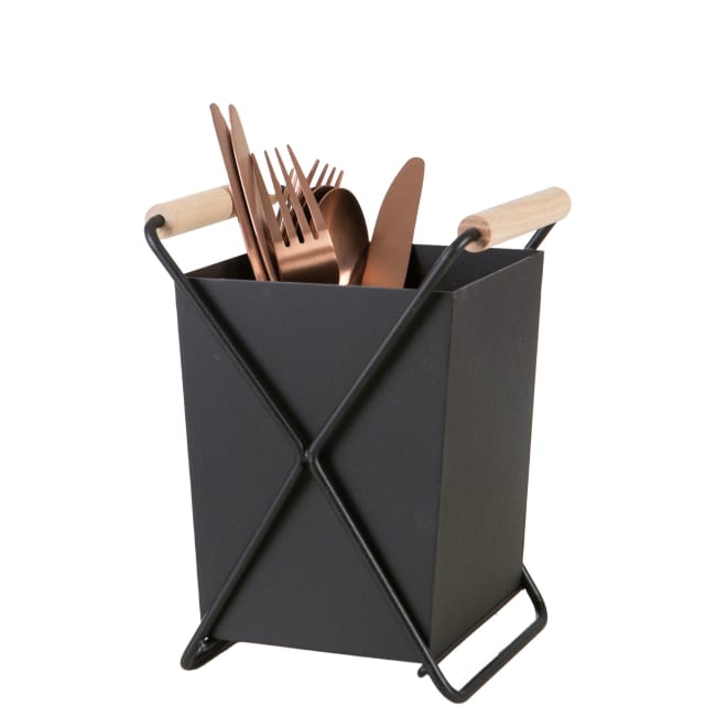 Redskapsholder i sort jern m/håndtak i ask
