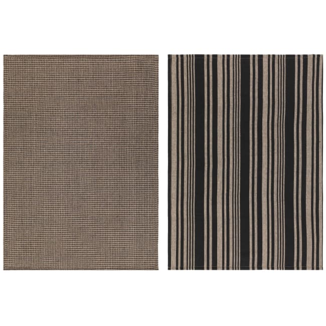 Kjøkkenhåndkle 2stk brun sort Maku