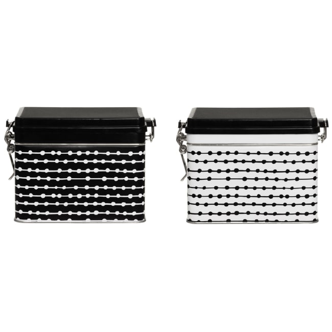 Oppbevaringsboks 2ass sort hvit Maku 0,6L