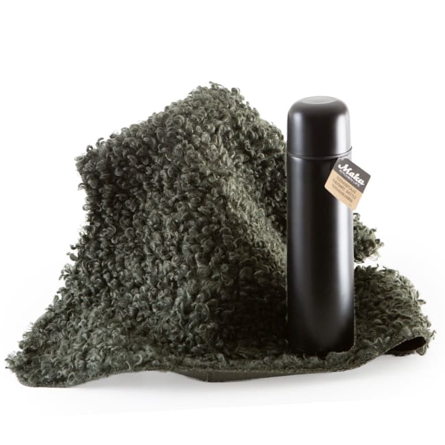 Gavesett fuskepels grønn og 1 L termos