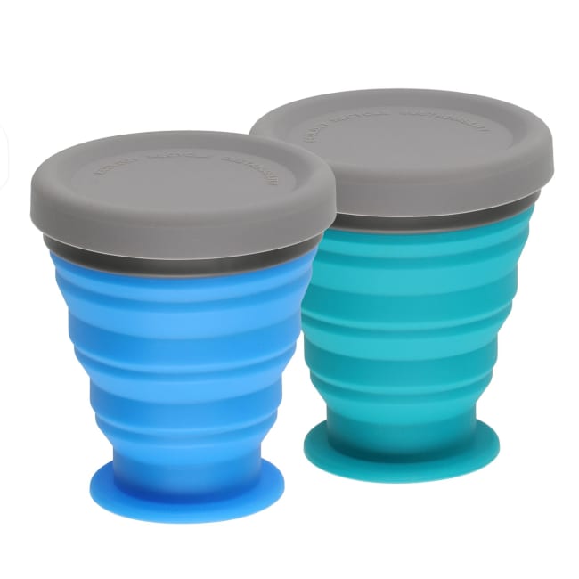 Kopp sammenleggbar 2-pk blå grønn 9,5x8,5x1,7cm