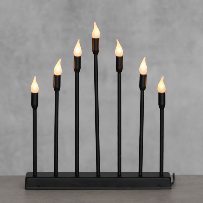 Lysestake 7-arms Linda svart