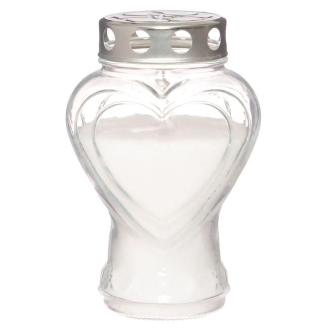 Gravlys hjerteformet, Klart glass 60 timer