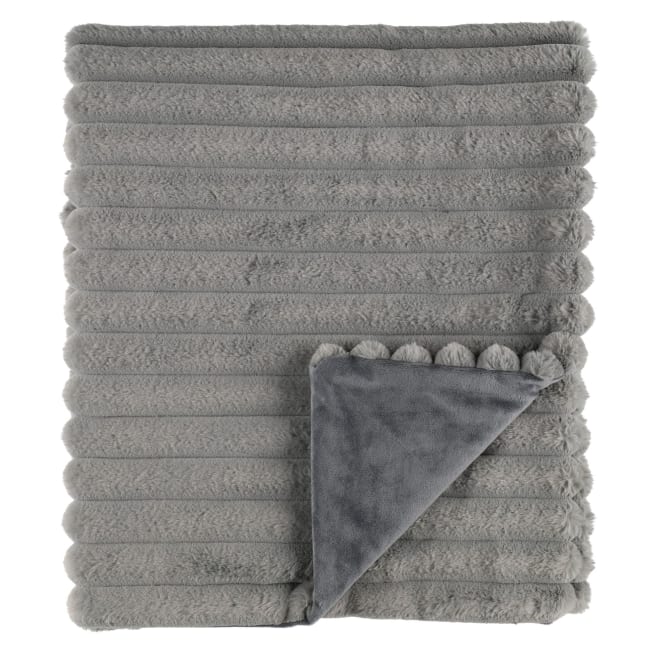 Pledd Mimosa Fuskepels 127x152 cm grå