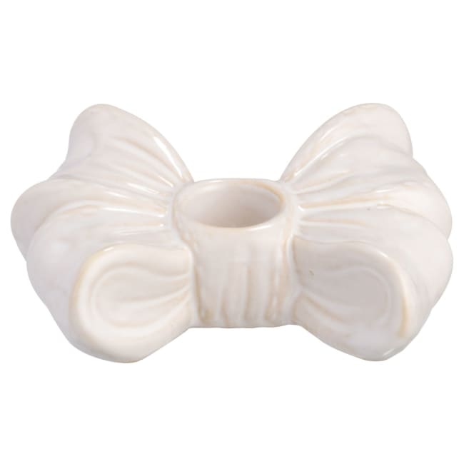 Lysestake sløyfe hvit 4 cm