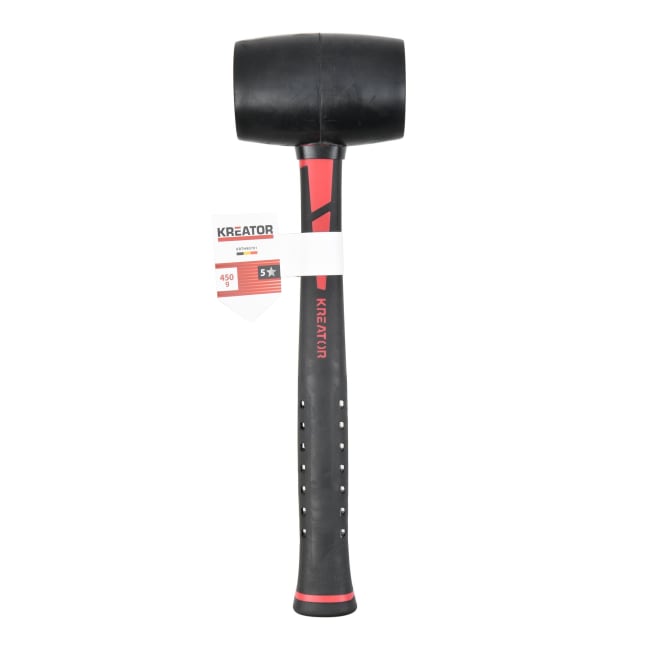Hammer gummi 450 g glassfiberskaft svart Ny