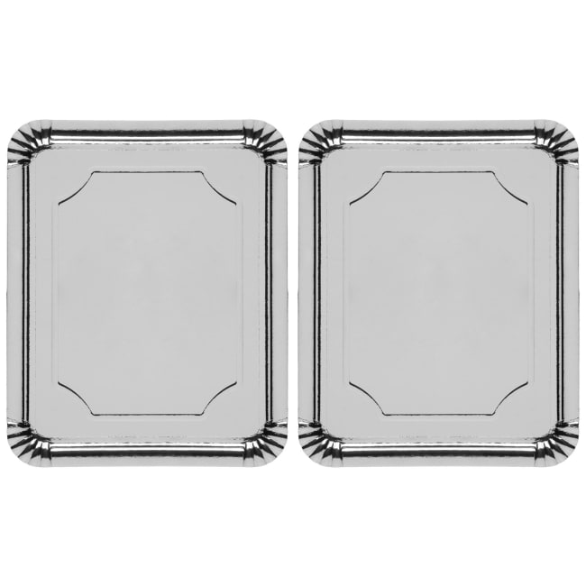 Serveringsbrett papp sølv 2stk 31x38 cm