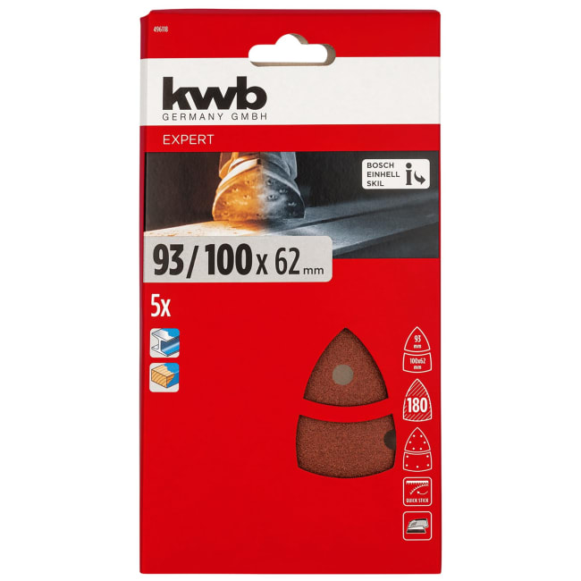 Slipepapir 100 X 62x93 mm K180 Kwb