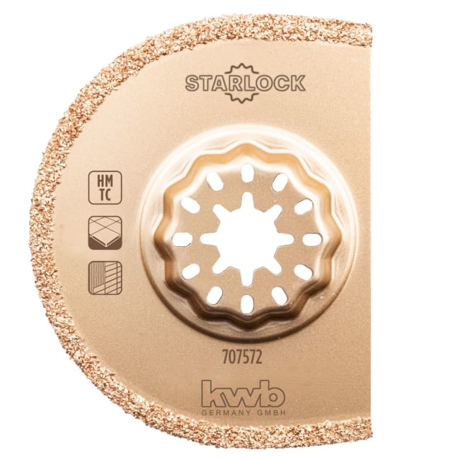 Segmentsagblad hardmetall for Multiverktøy Halvrund 75 mm Kwb