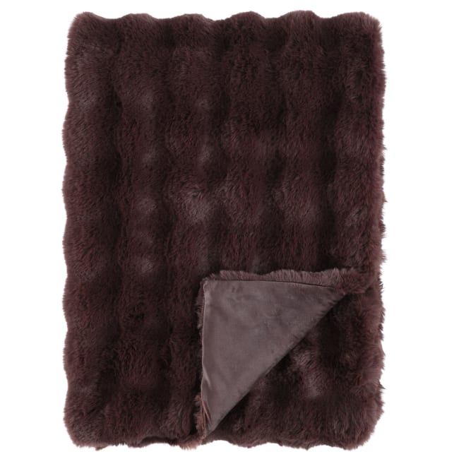Pledd Aava Fuskepels espresso 127x152cm