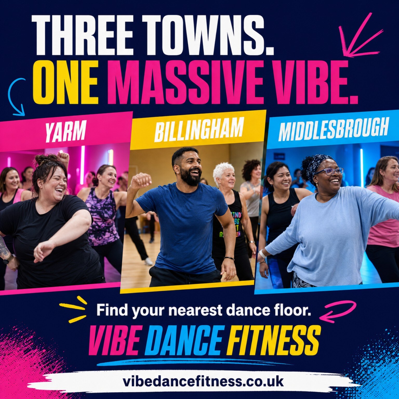 Three towns. One massive Vibe.