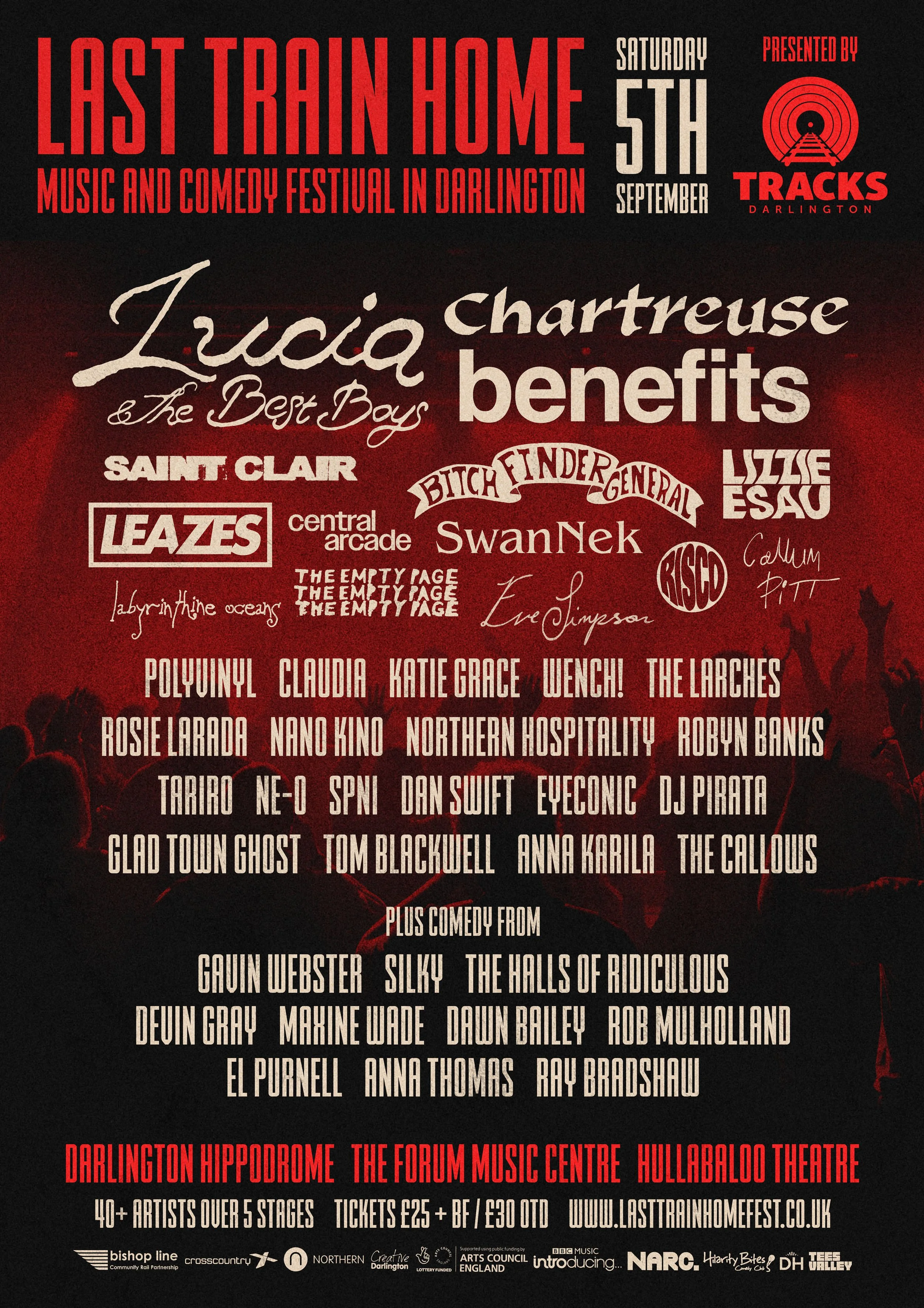 Poster artwork for Last Train Home Festival 2026 in Darlington