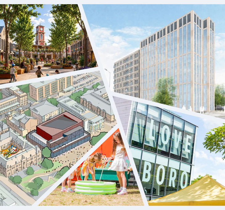Composite CGI showing ideas for the future of Middlesbrough town centre