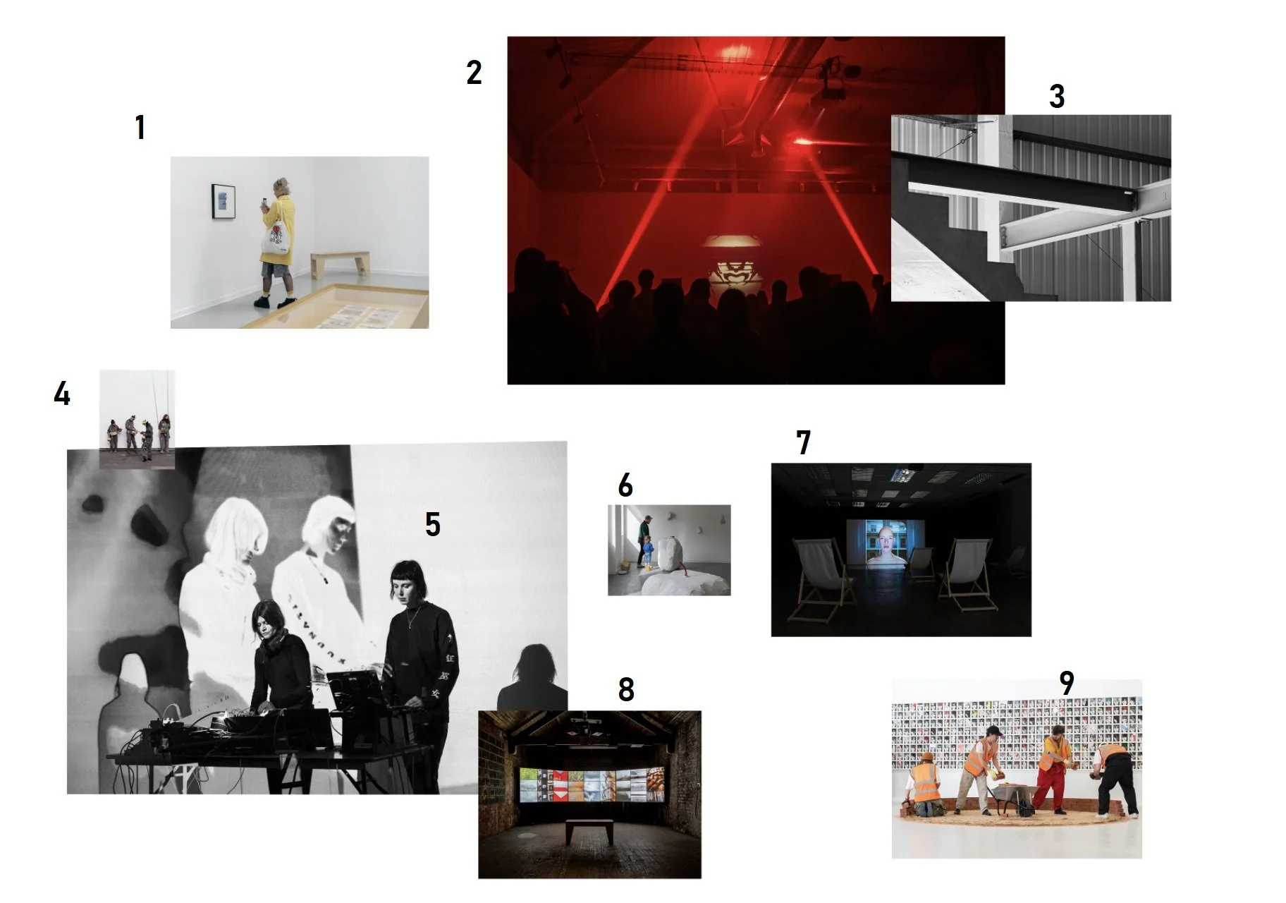 A collage of installations, performances and exhibitions associated with Middlesbrough Art Week.