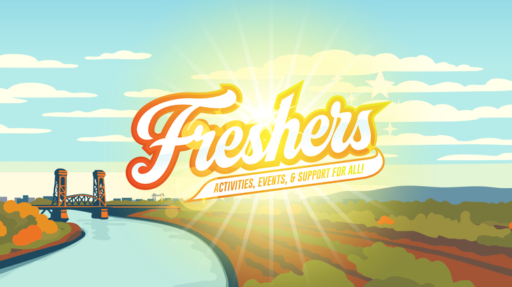 Freshers 2026 promotional artwork from Teesside University Students' Union