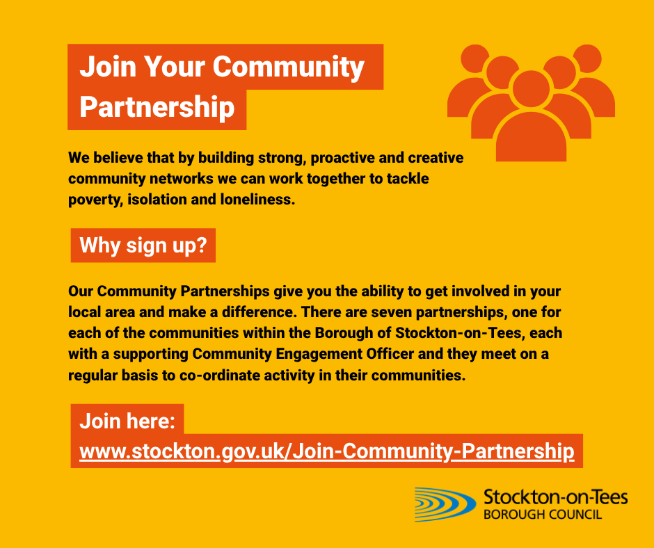 Join Your Community Partnership information graphic from Stockton-on-Tees Borough Council