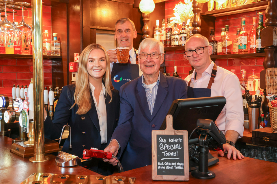 People gathered inside a hospitality venue for the launch of the UK Hospitality Grant Scheme.