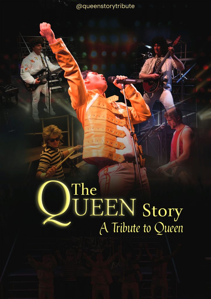 Official poster for The Queen Story tribute show at Hartlepool Town Hall Theatre