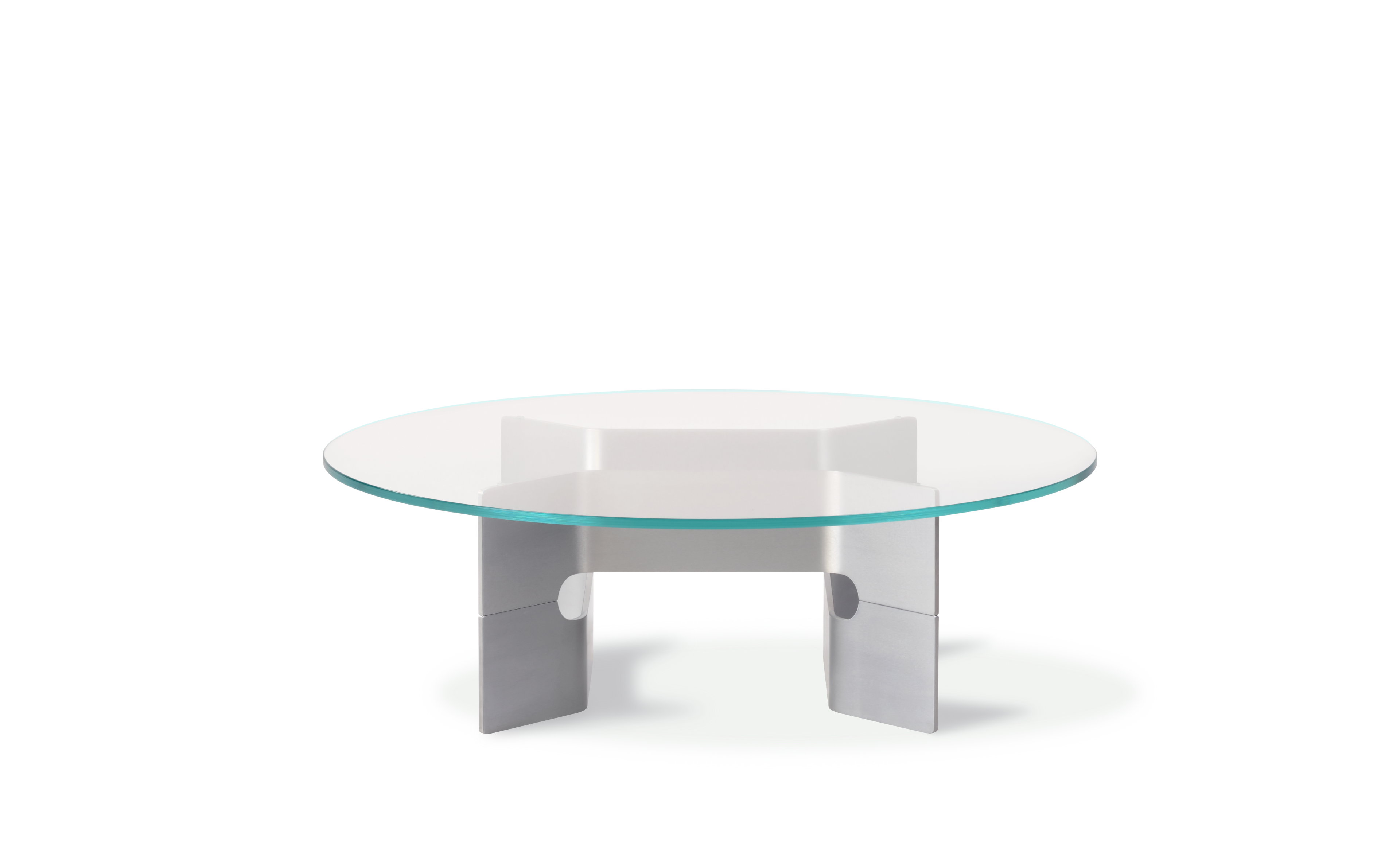 JG Coffee Table - Glass / Brushed Aluminium