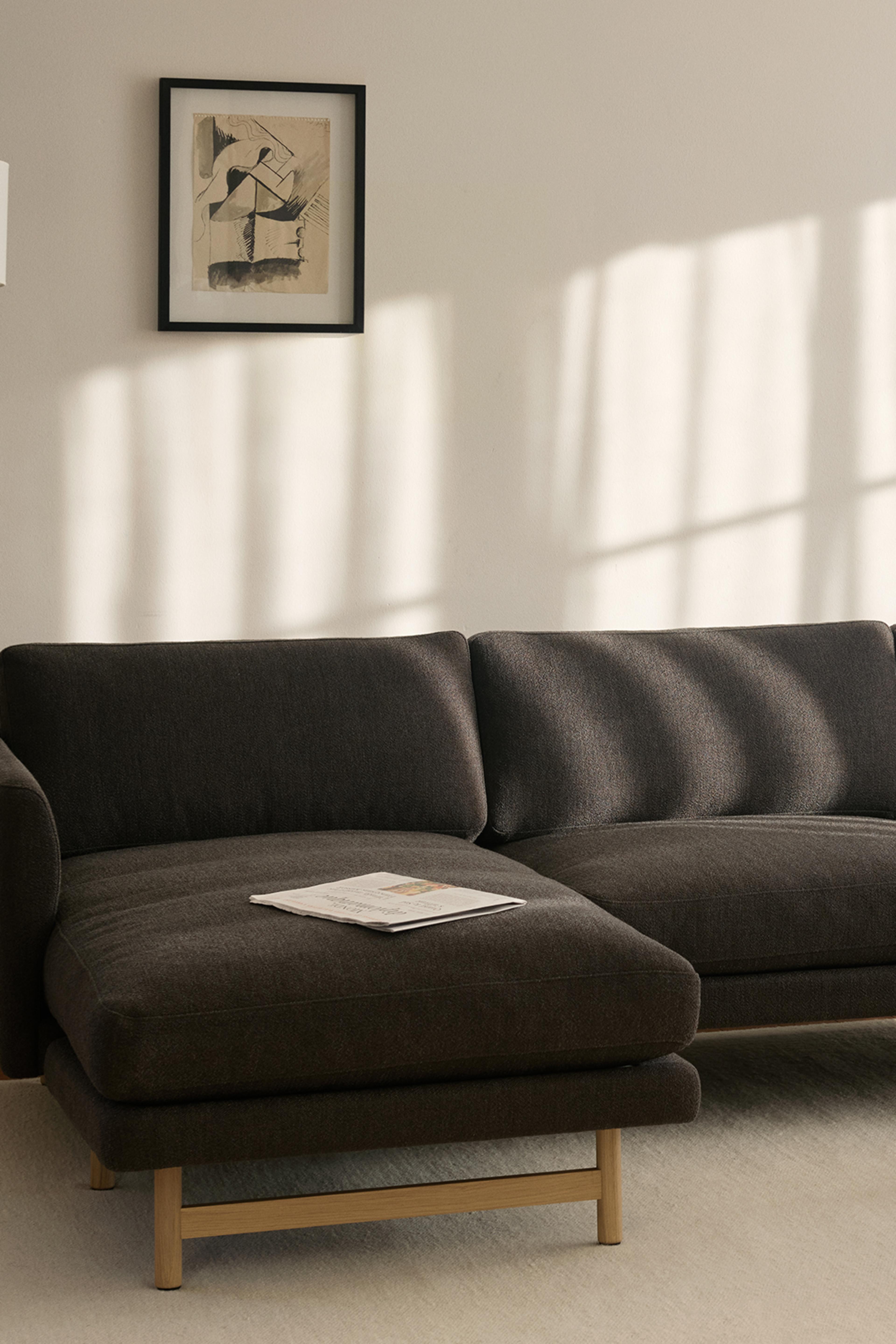 Calmo Sofa design by Hugo Passos in Brown Ecriture Fabric from Kvadrat.