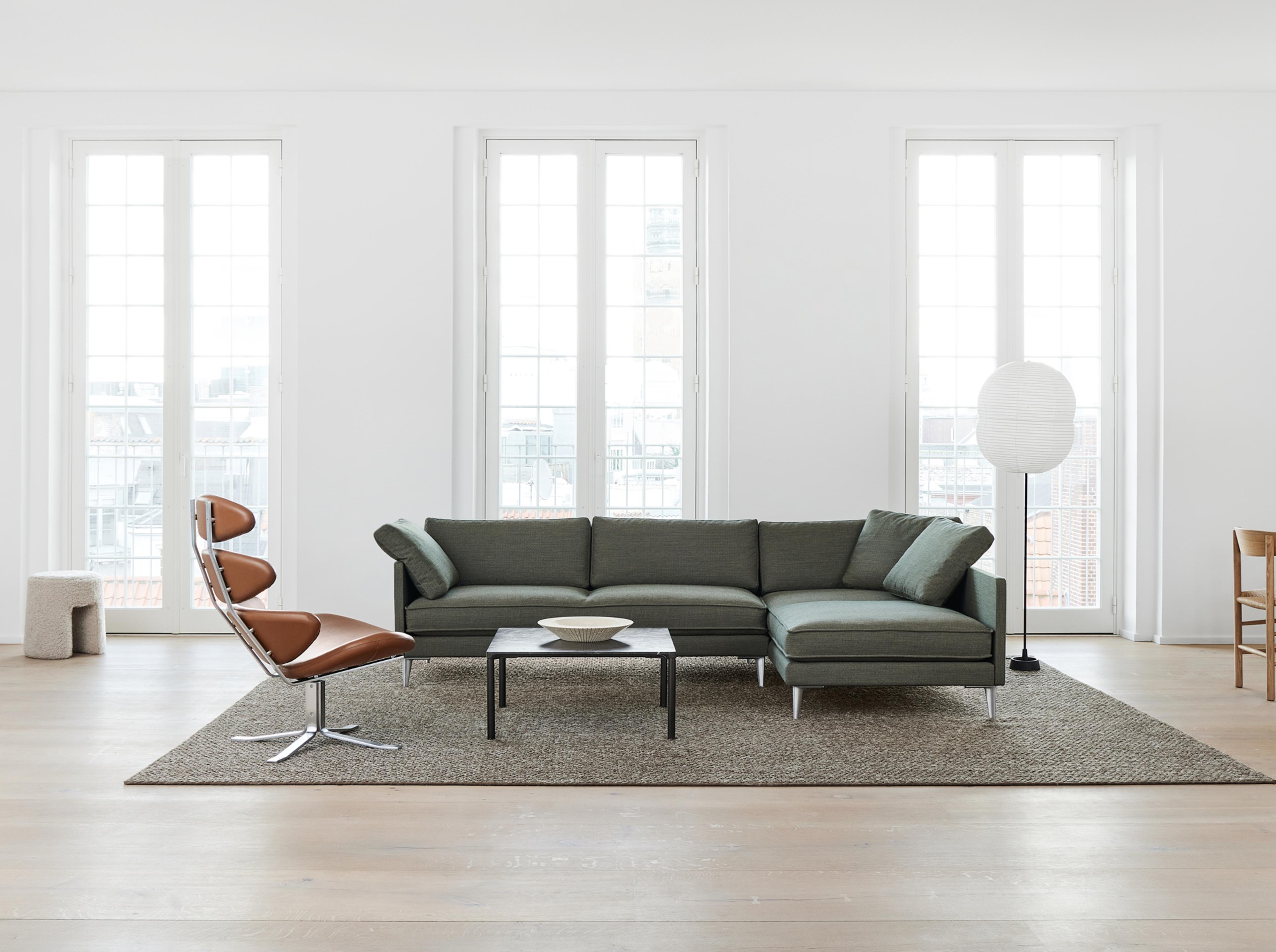 EJ295 Chaise Sofa - Foss 732 / Chrom