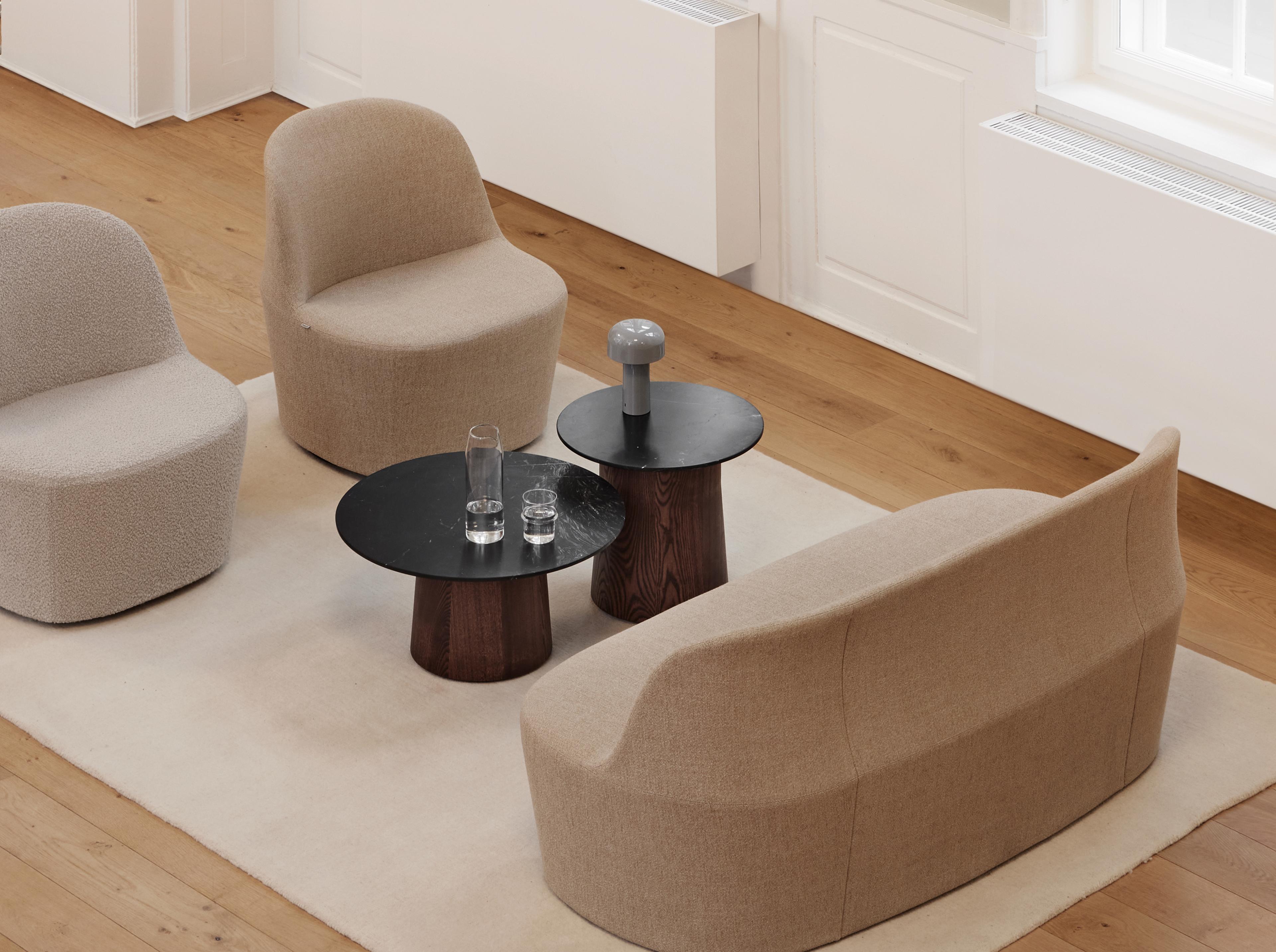 Niveau Coffee Table - Ask brunbejdset / Sort Marquina