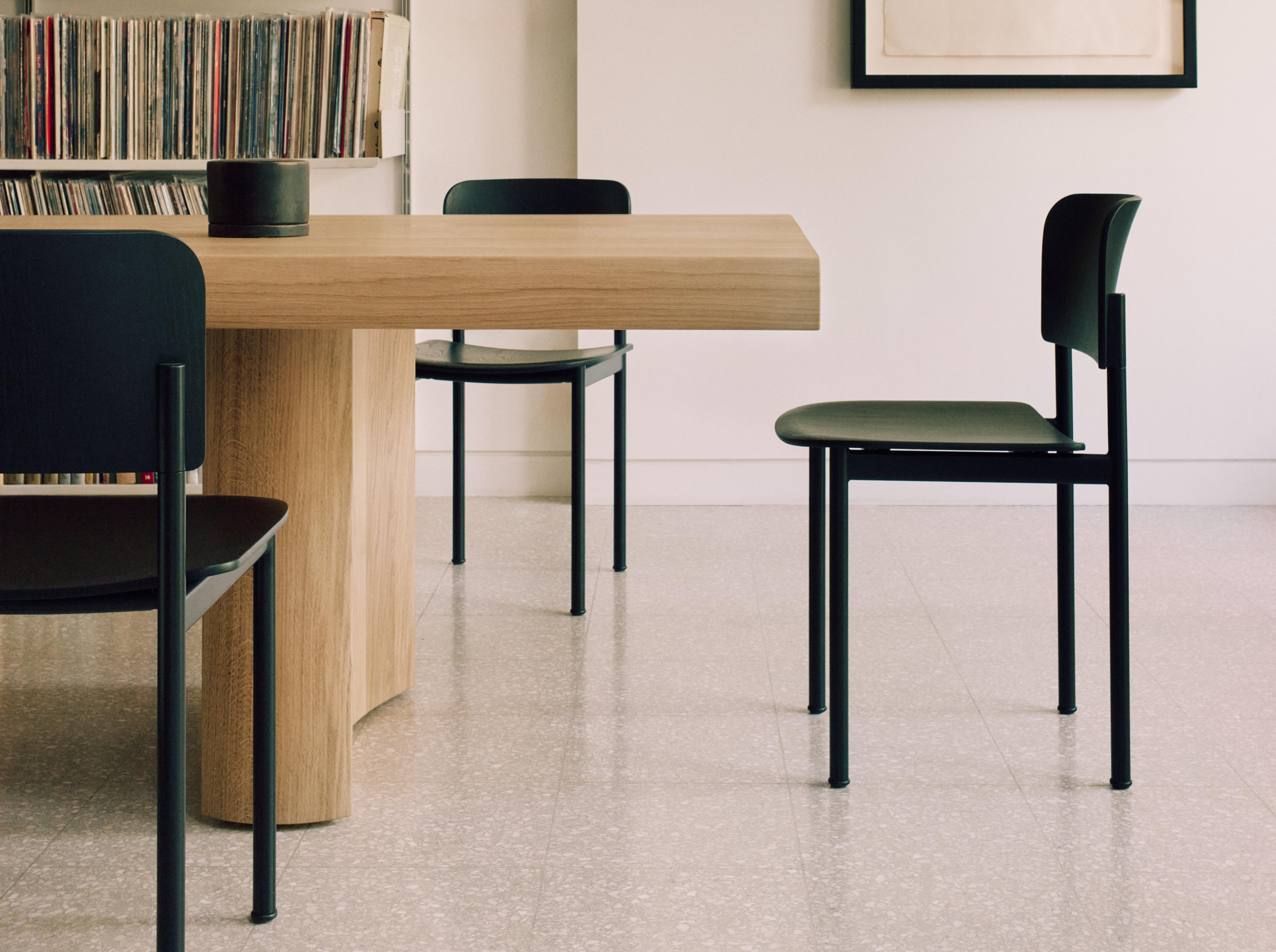 Plan Chair - Black lacquered oak / Black steel frame