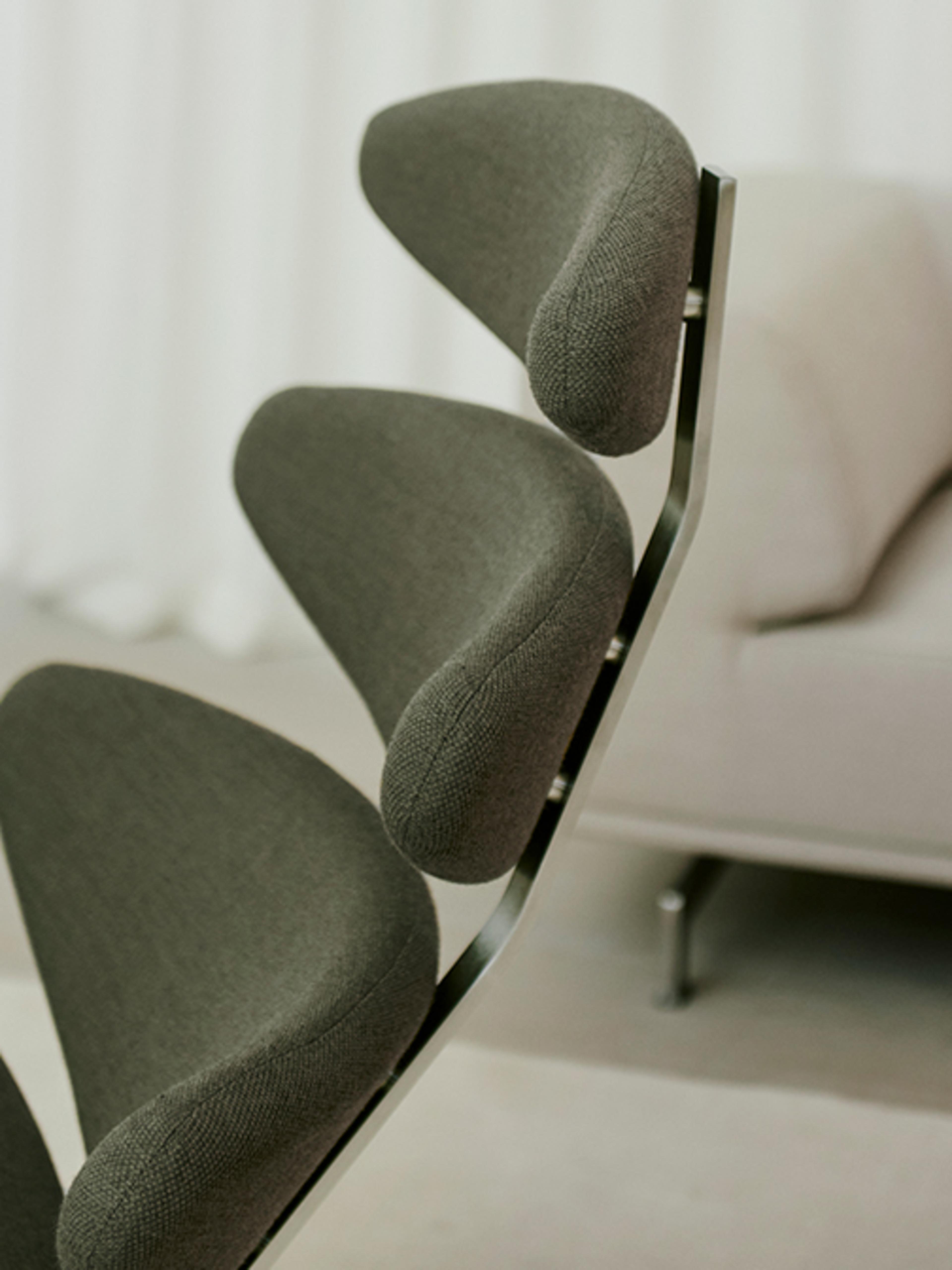 Close up of the Corona Chair in Fiord fabric by Poul M. Volther