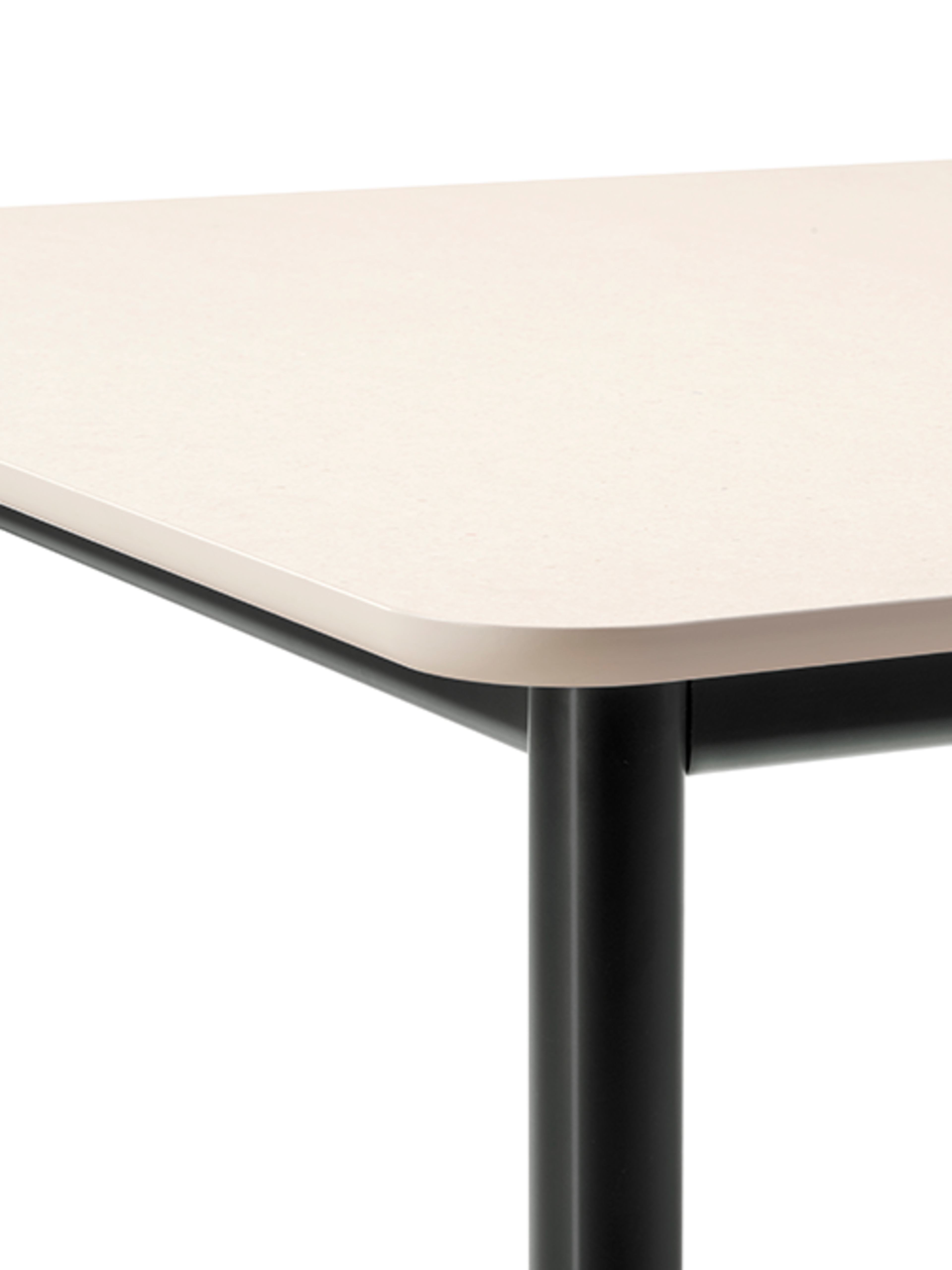 Plan Table af Edward Barber & Jay Osgerby bordplade i Really Cotton Cream og sort base