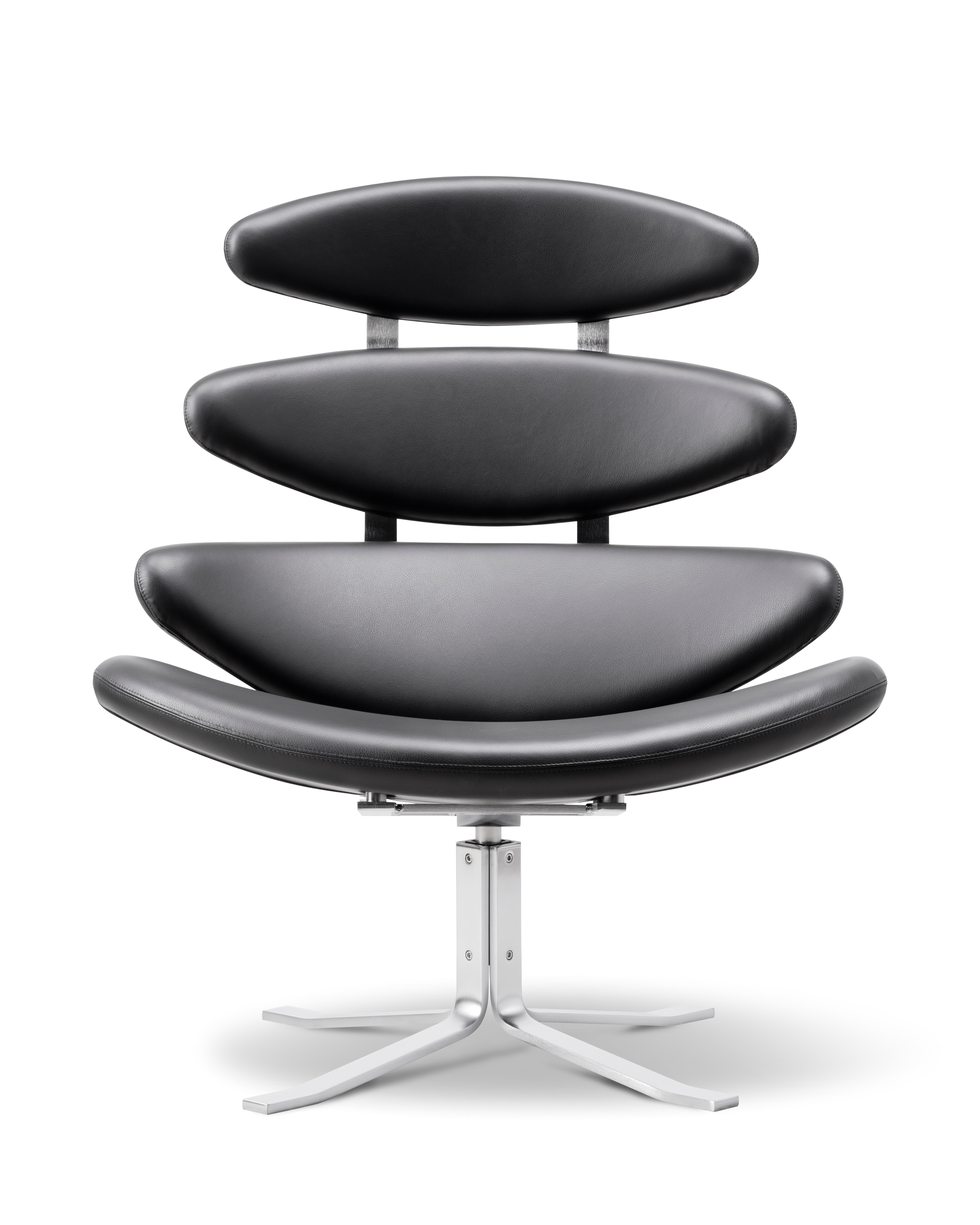 Corona Chair - Leather 301 Omni / Brushed steel frame