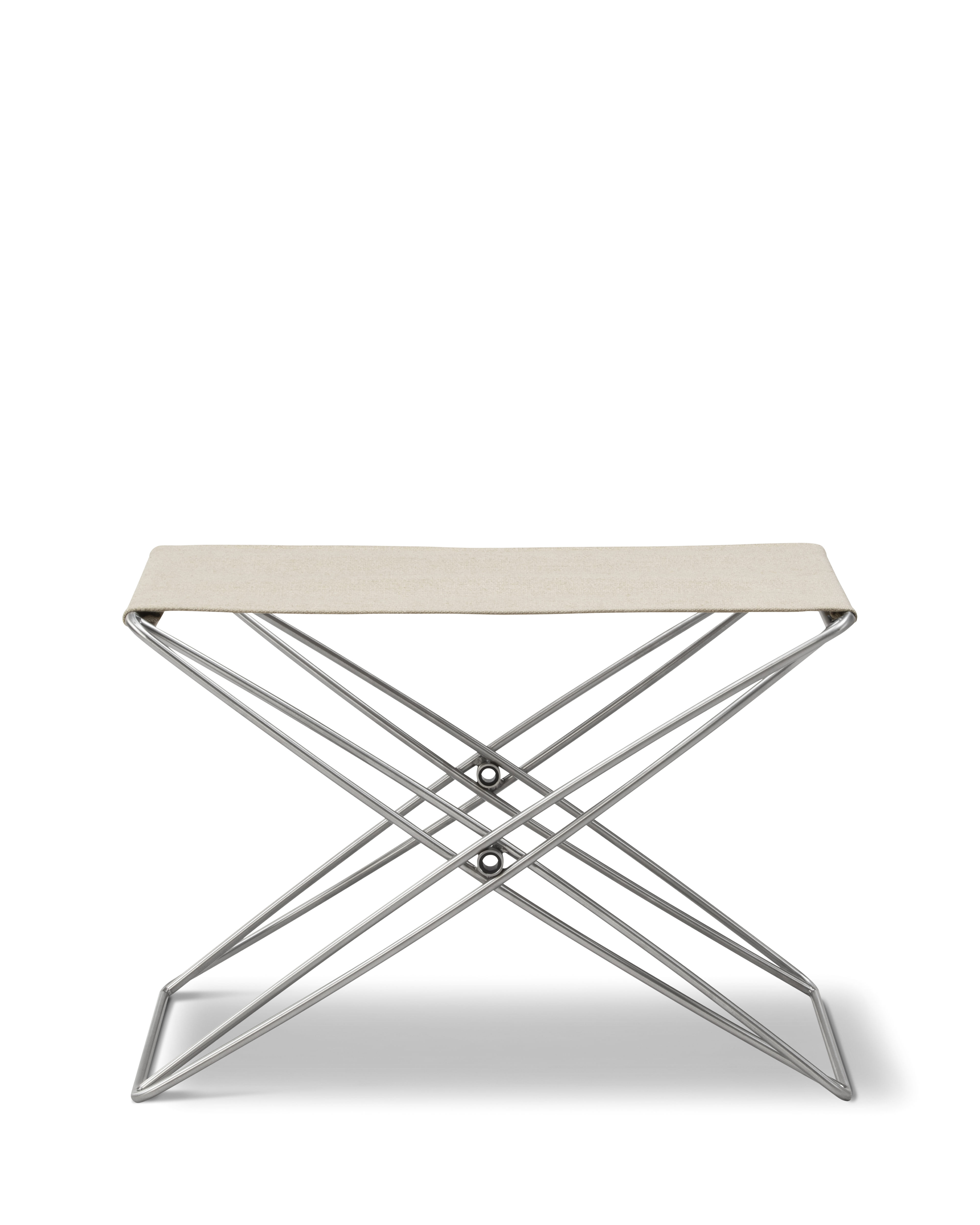 JG Folding Stool - Canvas / Brushed steel frame