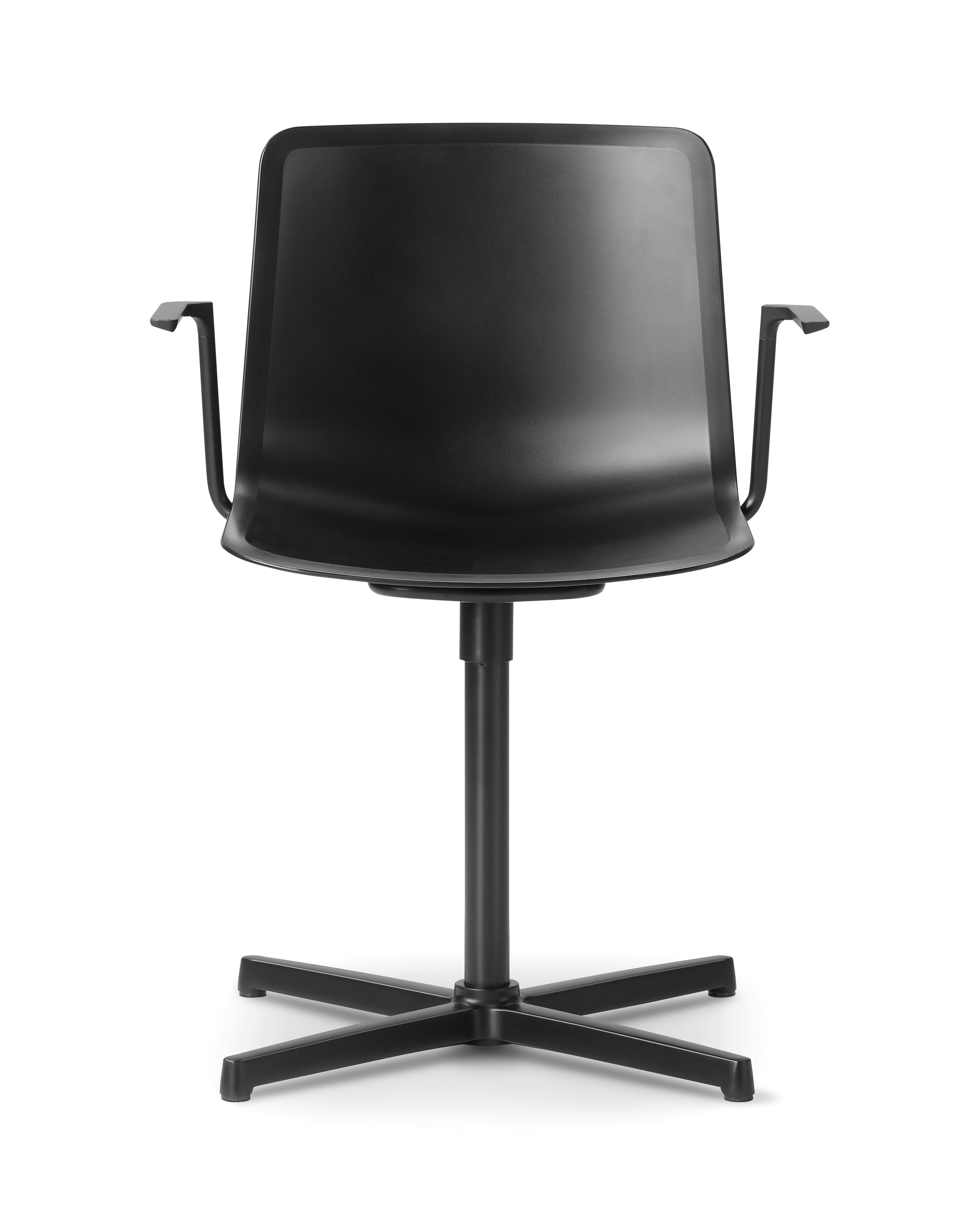 Pato Swivel Armchair - Black / Black frame