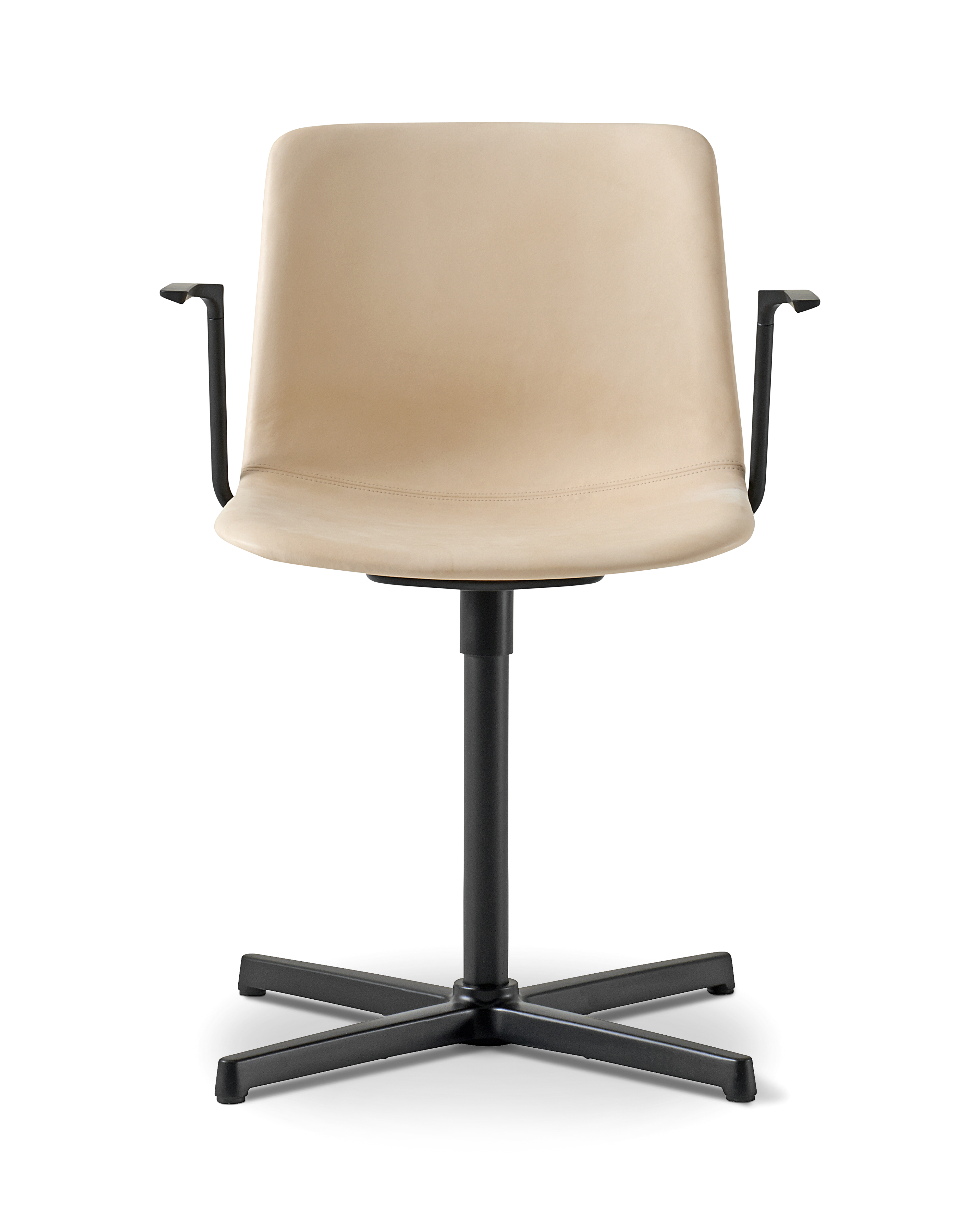 Pato Swivel Armchair - Leather 90 Vegeta / Black base