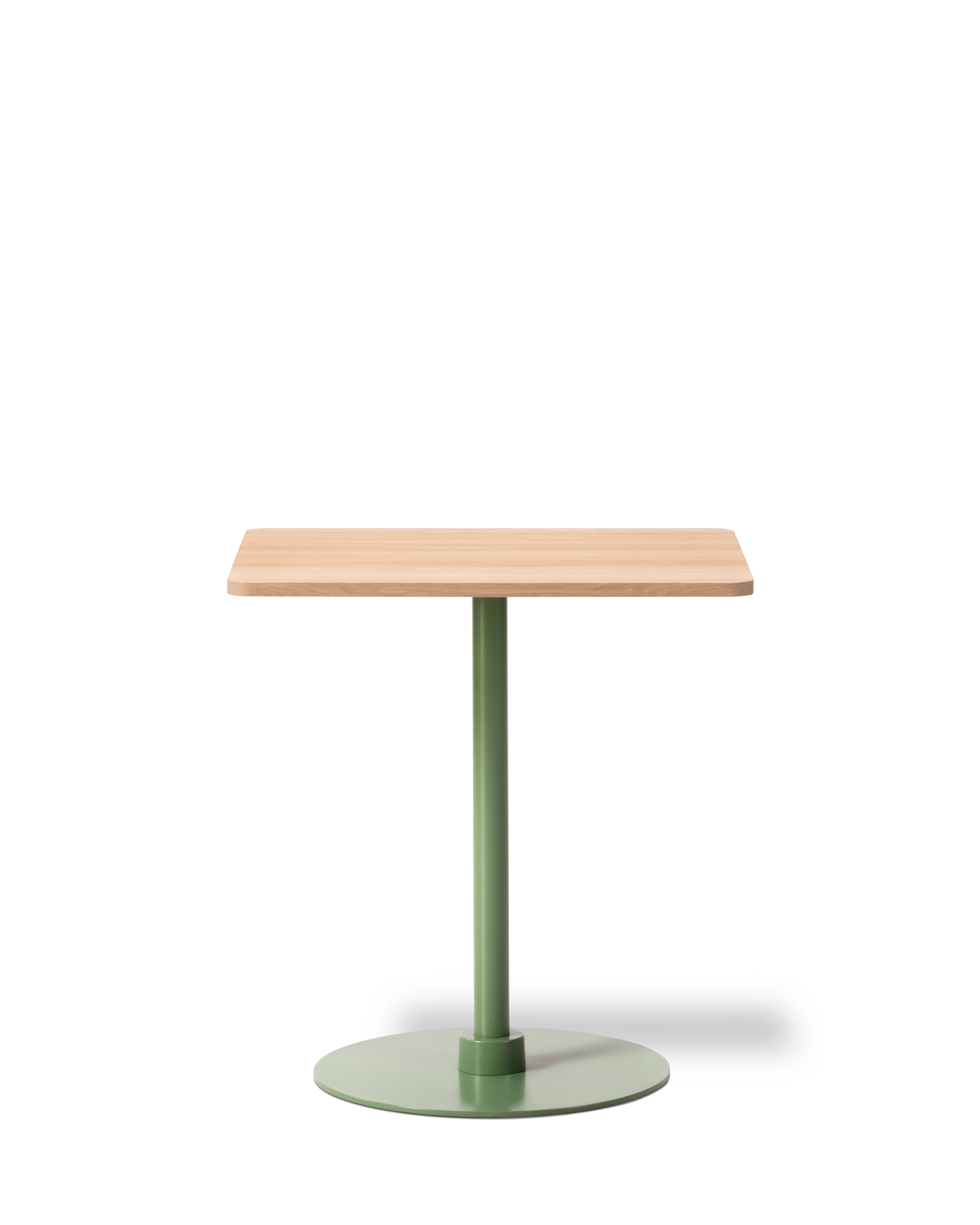 Plan Column Table - Oak light oil / Modernist Green (Height 73 cm)