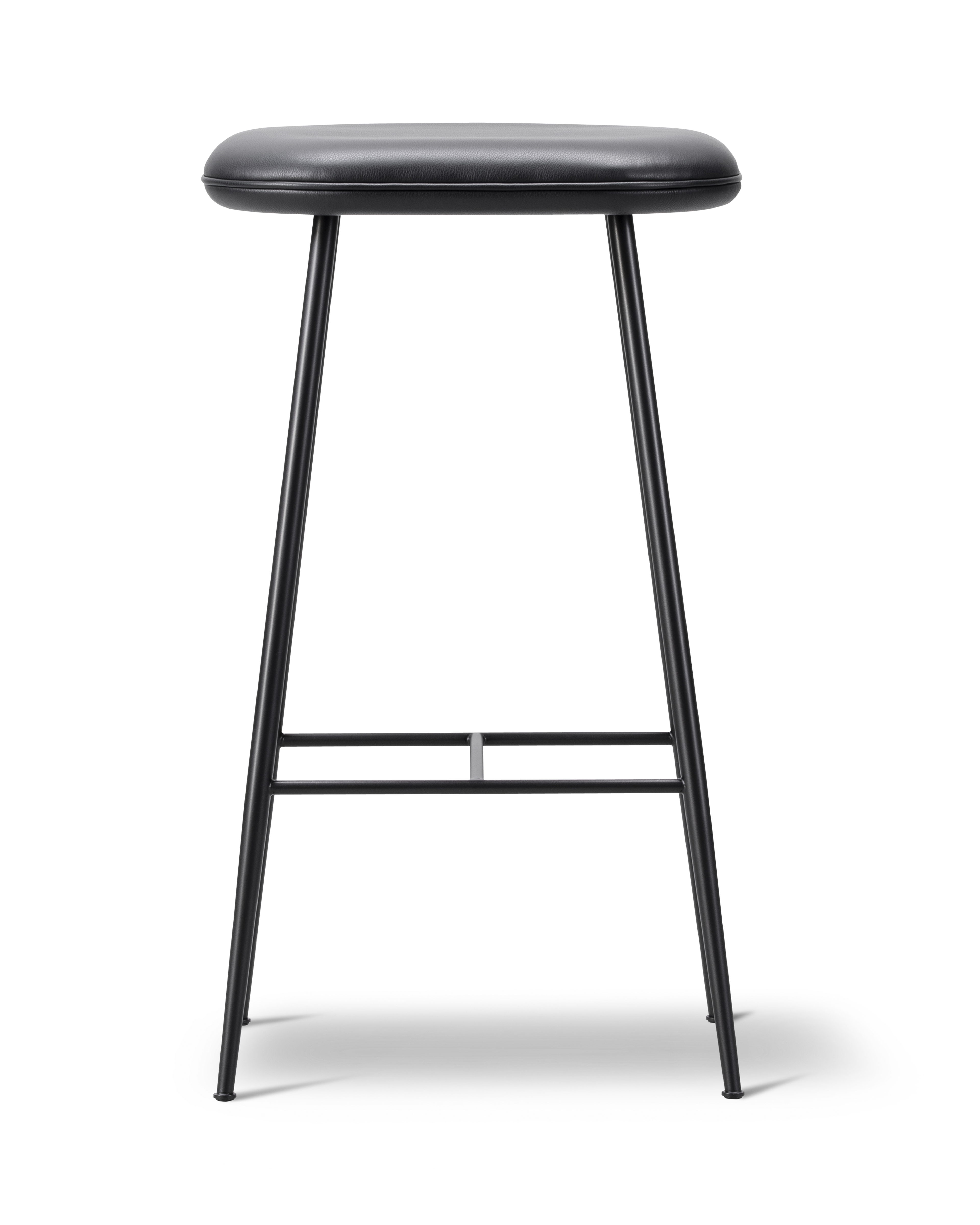 Spine Metal Base Stool - Læder 301 Omni / Sort stel