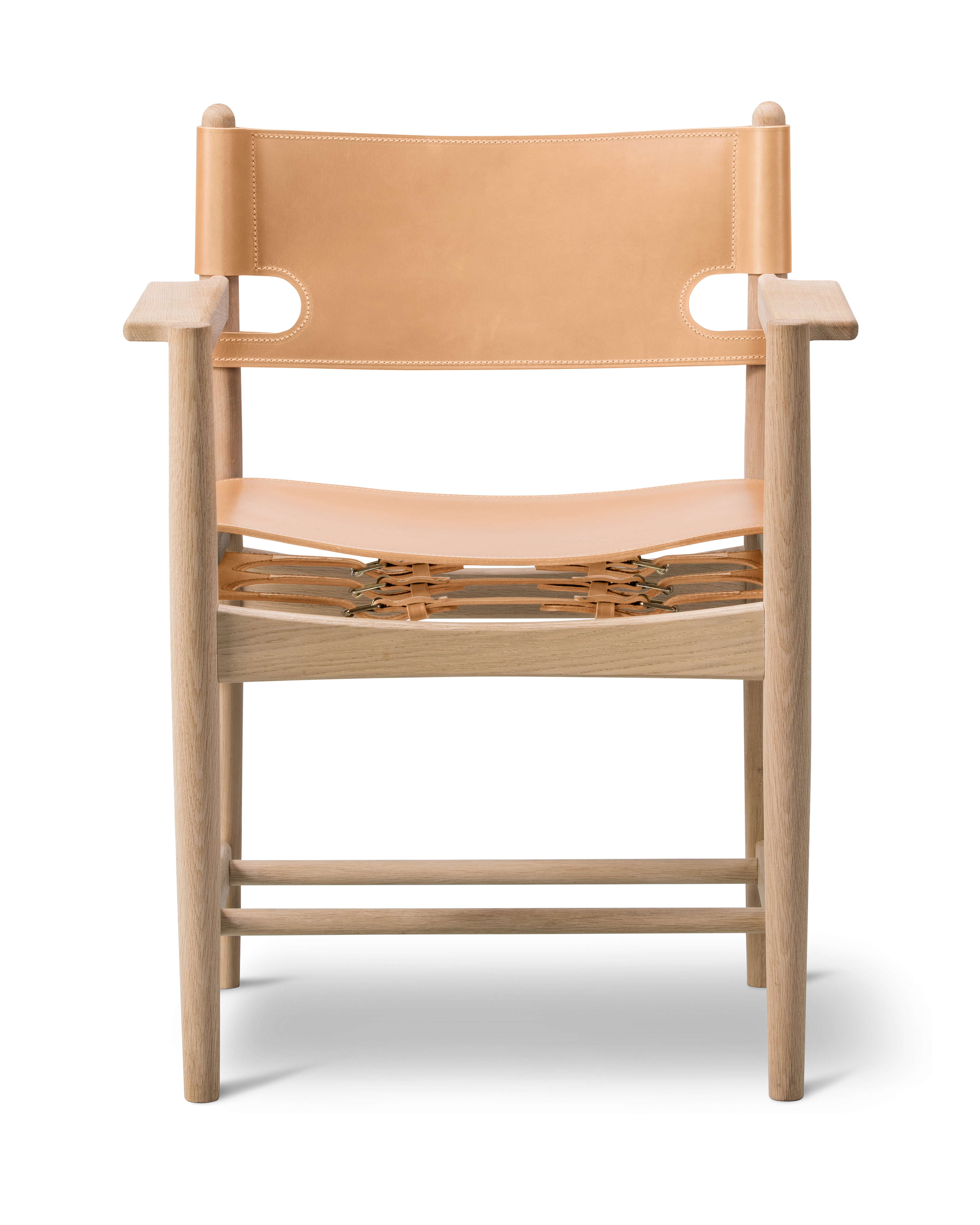 The Spanish Dining Armchair - Natural leather / Oak soap