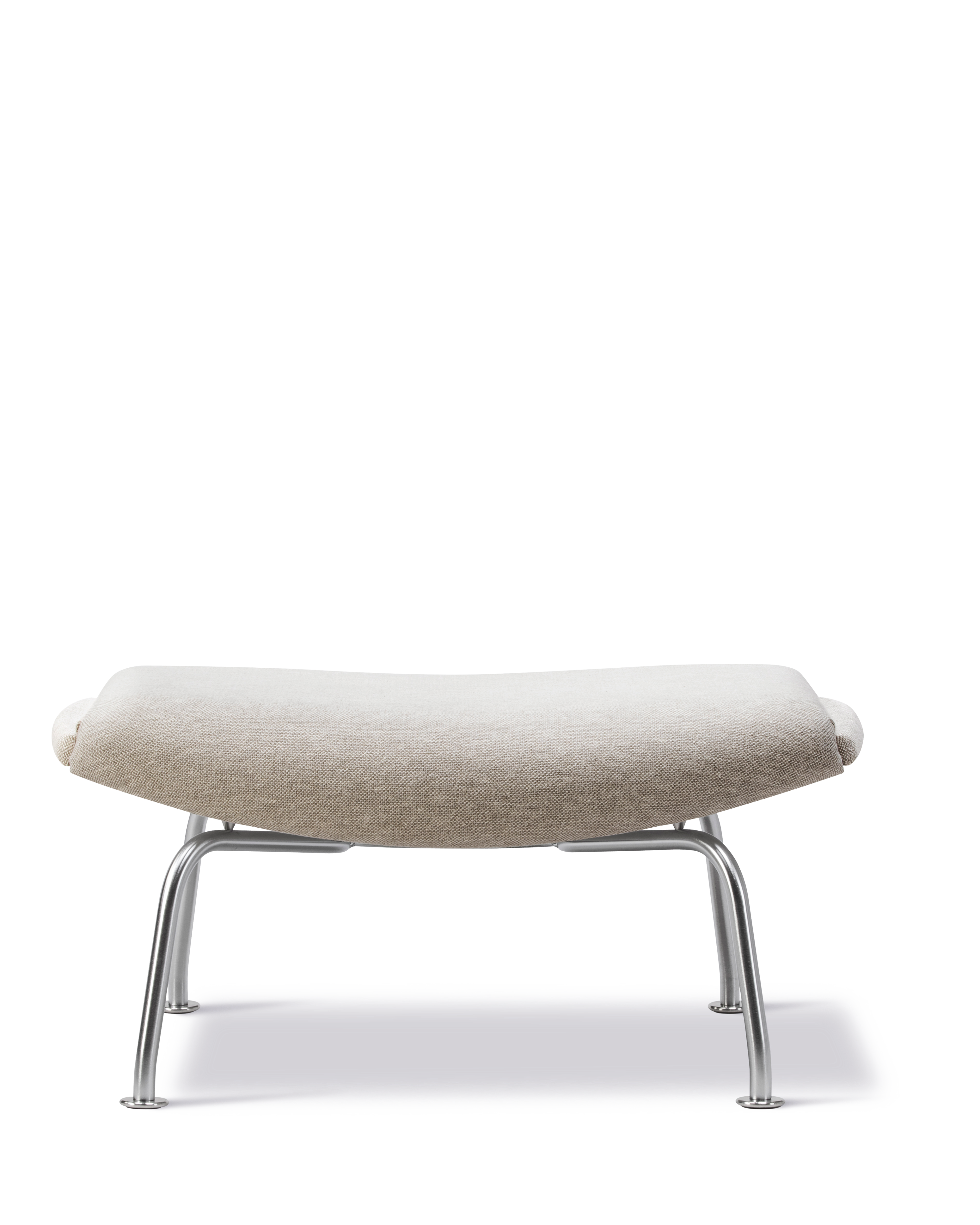 Wegner Ox Ottoman - Clay 12 / Brushed steel frame