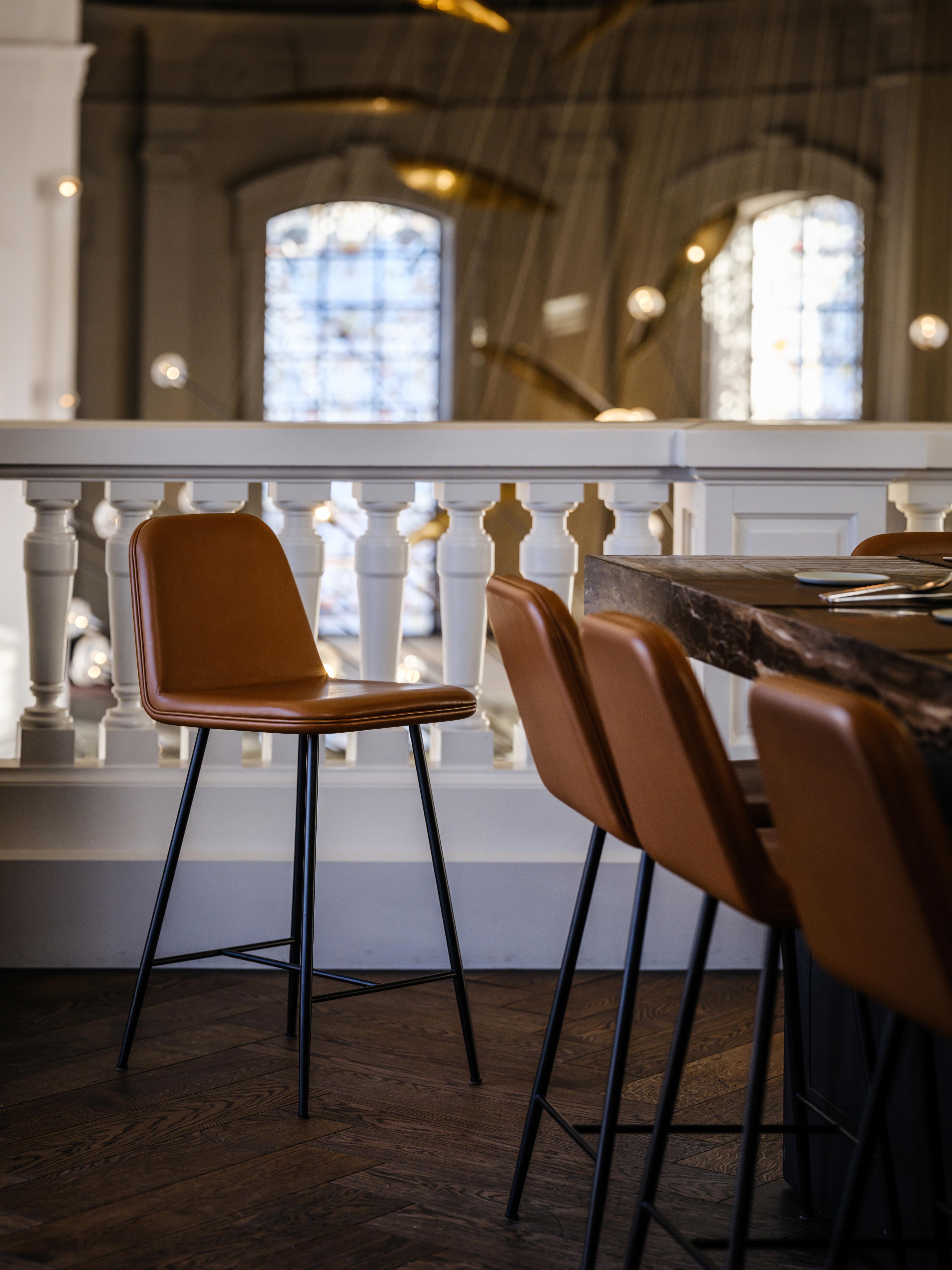 Spine Barstool desgined by Space Copenhagen in Restaurant The Jane, Belgium