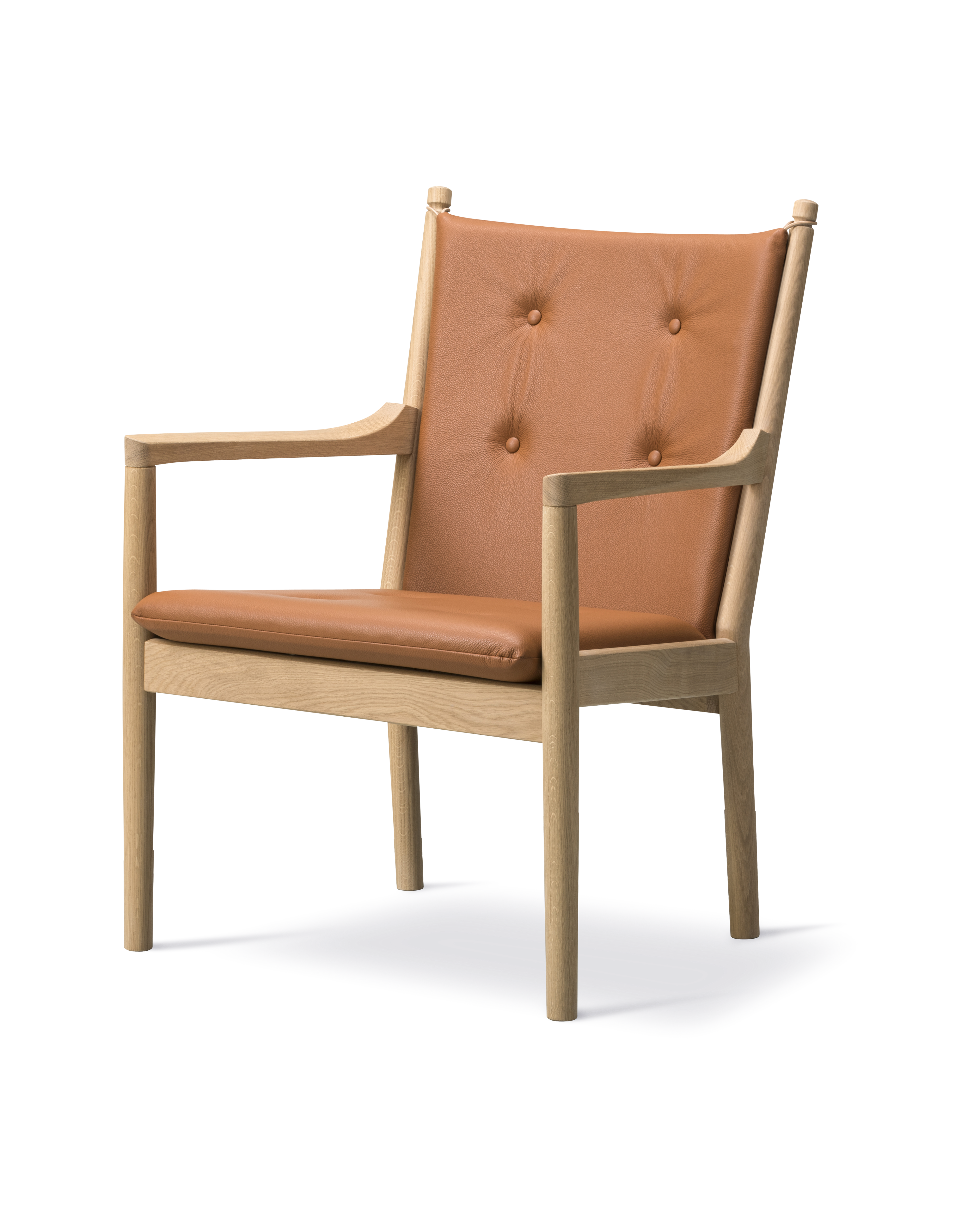 Wegner 1788 Lounge Chair - Leather 307 Omni / Oak soap