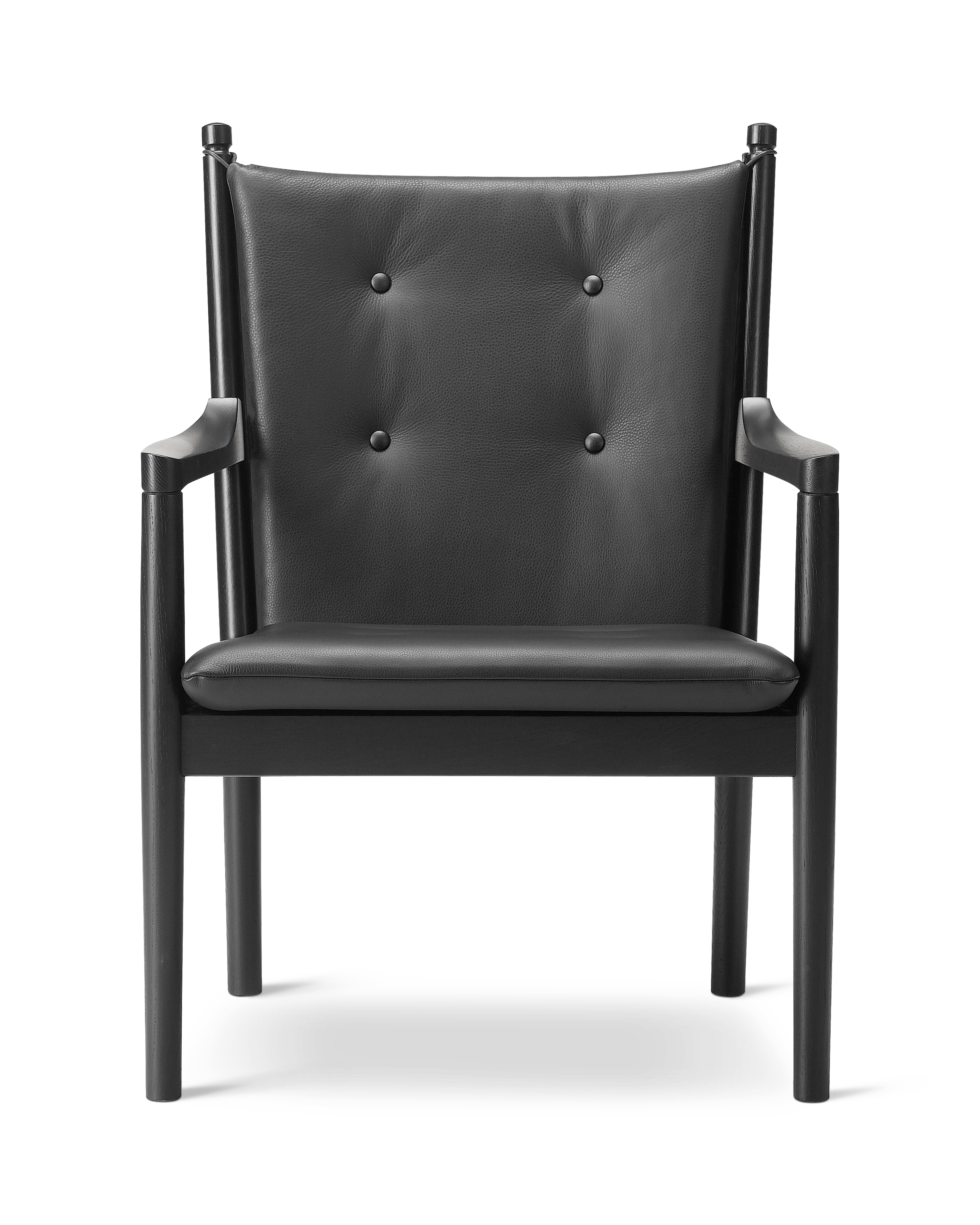 Wegner 1788 Lounge Chair - Leather 301 Omni / Black lacquered oak